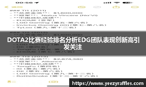 DOTA2比赛经验排名分析EDG团队表现创新高引发关注