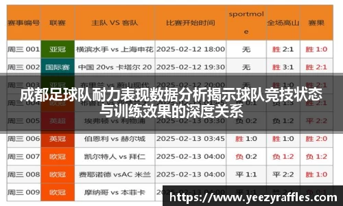 成都足球队耐力表现数据分析揭示球队竞技状态与训练效果的深度关系